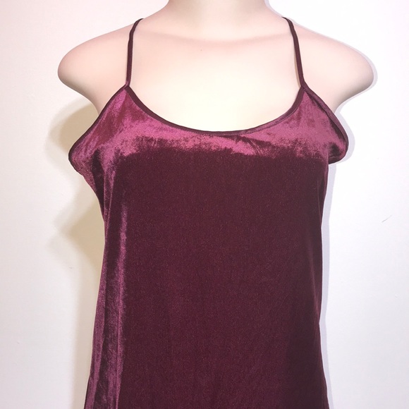 Vintage Crushed Red Velvet Lingerie Sleep Dress - Picture 6 of 11